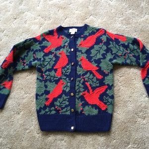 Vintage Orvis Cardinal Holly Textured Sweater